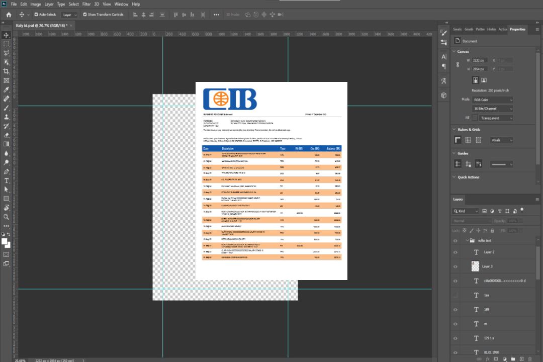 Modèle Word et PDF de relevé de compte d'entreprise de la Banque CIB template Modèle Word et PDF de relevé de compte d'entreprise de la Banque CIB template